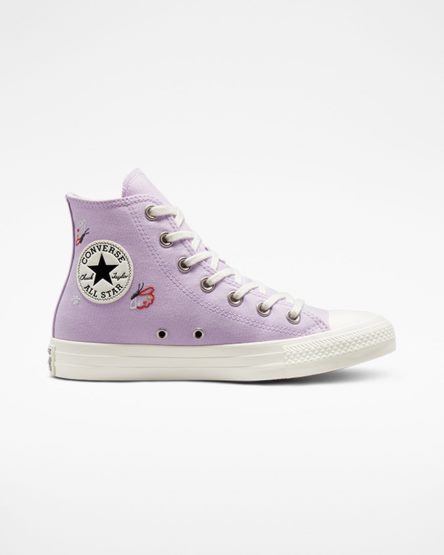 Tenis Converse Chuck Taylor All Star Butterfly Wings Cano Alto Feminino Roxo Pretas | PT W04187P